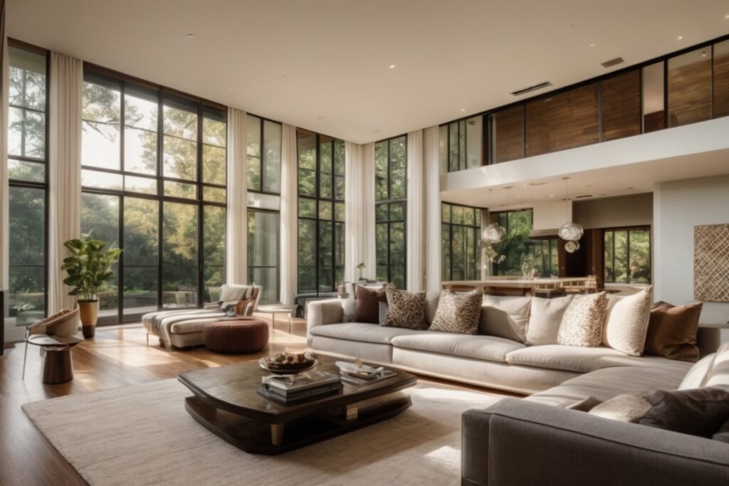 Atlanta home with energy-efficient window films reducing sunlight heat